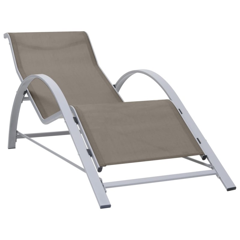 vidaXL Tumbona textilene y aluminio gris taupe vidaXL Tumbona textilene y aluminio gris taupe