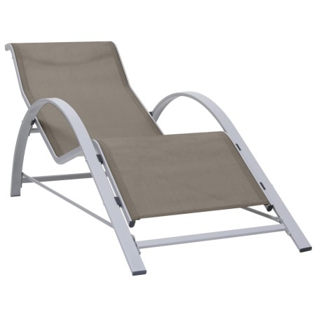 vidaXL Tumbona textilene y aluminio gris taupe