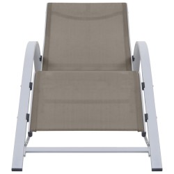 vidaXL Tumbona textilene y aluminio gris taupe