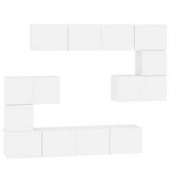 vidaXL Mueble de pared para TV madera contrachapada blanco