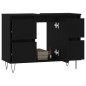 vidaXL Mueble de baño madera de ingeniería negro 80x33x60 cm vidaXL Mueble de baño madera de ingeniería negro 80x33x60 cm