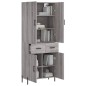 vidaXL Aparador alto madera contrachapada gris sonoma 69,5x34x180 cm vidaXL Aparador alto madera contrachapada gris sonoma 69,5x34x180 cm