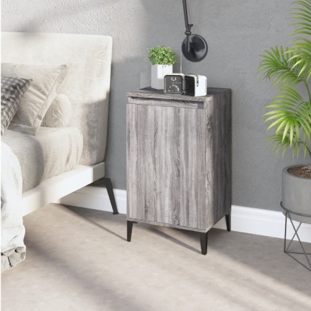 vidaXL Mesita de noche madera contrachapada gris Sonoma 40x35x70 cm