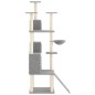 vidaXL Rascador para gatos con postes de sisal gris claro 175 cm vidaXL Rascador para gatos con postes de sisal gris claro 175 cm