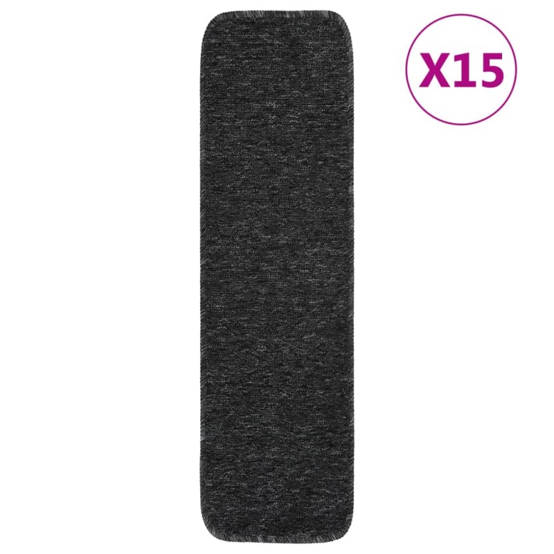 vidaXL Alfombrillas de escalera antracita rectangular 75x20 cm vidaXL Alfombrillas de escalera antracita rectangular 75x20 cm