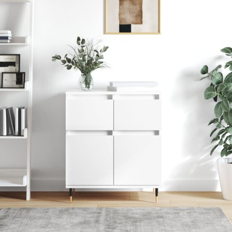 vidaXL Aparador de madera contrachapada blanco 60x35x70 cm