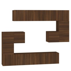 vidaXL Mueble de pared para TV madera contrachapada roble marrón