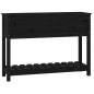 vidaXL Jardinera con estante madera maciza pino negro 111,5x34,5x81 cm vidaXL Jardinera con estante madera maciza pino negro 111,5x34,5x81 cm