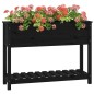 vidaXL Jardinera con estante madera maciza pino negro 111,5x34,5x81 cm vidaXL Jardinera con estante madera maciza pino negro 111,5x34,5x81 cm