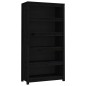 vidaXL Estantería madera maciza de pino negra 80x35x154 cm vidaXL Estantería madera maciza de pino negra 80x35x154 cm