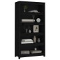 vidaXL Estantería madera maciza de pino negra 80x35x154 cm vidaXL Estantería madera maciza de pino negra 80x35x154 cm