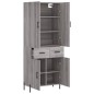 vidaXL Aparador alto madera contrachapada gris sonoma 69,5x34x180 cm vidaXL Aparador alto madera contrachapada gris sonoma 69,5x34x180 cm