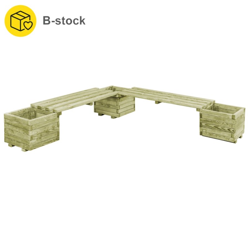 vidaXL Banco jardinera B-Stock madera maciza de pino impregnada vidaXL Banco jardinera B-Stock madera maciza de pino impregnada