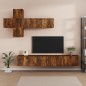 vidaXL Set de muebles de TV 7 pzas madera contrachapada roble ahumado