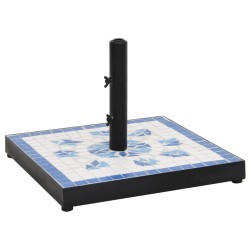 vidaXL Base de sombrilla cuadrada azul y blanco 12 kg