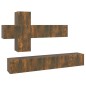 vidaXL Set de muebles de TV 7 pzas madera contrachapada roble ahumado