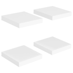 vidaXL Estantes flotantes de pared 4 uds MDF blanco 23x23,5x3,8 cm