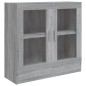 vidaXL Vitrina de madera contrachapada gris sonoma 82,5x30,5x80 cm vidaXL Vitrina de madera contrachapada gris sonoma 82,5x30,5x80 cm