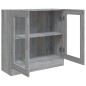 vidaXL Vitrina de madera contrachapada gris sonoma 82,5x30,5x80 cm vidaXL Vitrina de madera contrachapada gris sonoma 82,5x30,5x80 cm
