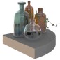 vidaXL Estante flotante de esquina gris con brillo MDF 25x25x3,8 cm vidaXL Estante flotante de esquina gris con brillo MDF 25x25x3,8 cm