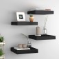 vidaXL Estantes flotantes de pared 4 uds MDF negro 23x23,5x3,8 cm