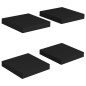 vidaXL Estantes flotantes de pared 4 uds MDF negro 23x23,5x3,8 cm