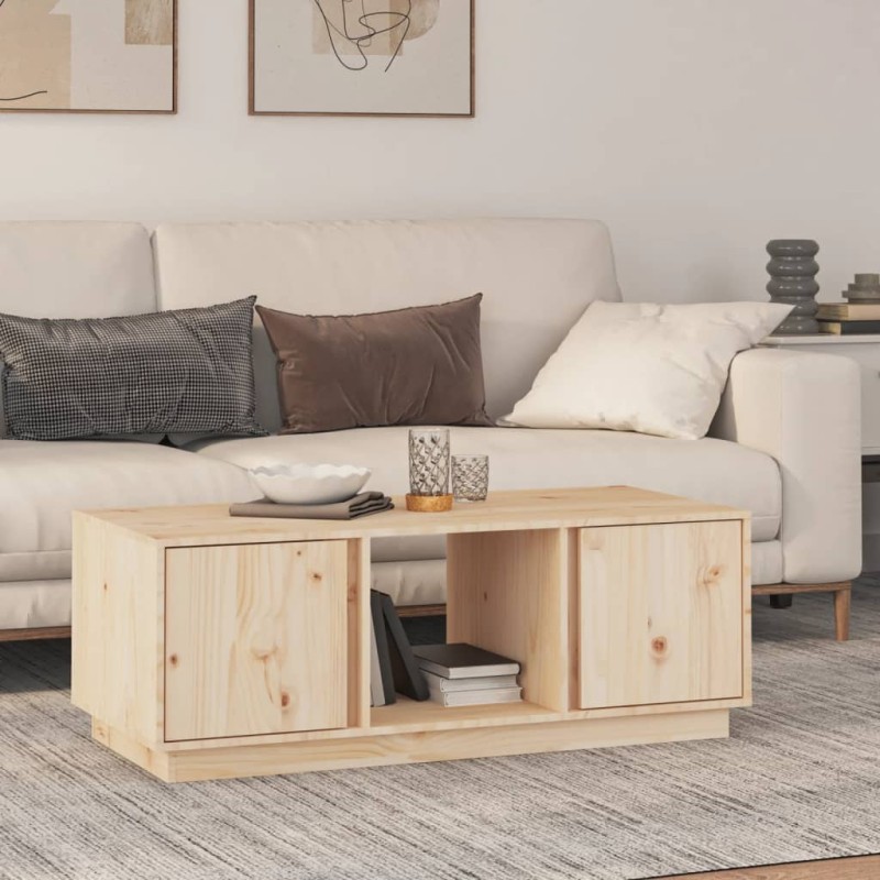 vidaXL Mesa de centro de madera maciza de pino 110x50x40 cm vidaXL Mesa de centro de madera maciza de pino 110x50x40 cm