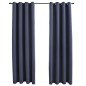 vidaXL Cortinas opacas con anillas de metal 2 uds antracita 140x175 cm vidaXL Cortinas opacas con anillas de metal 2 uds antracita 140x175 cm