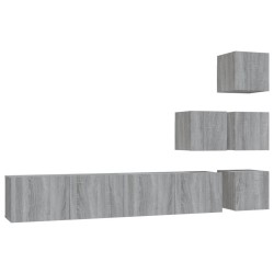 vidaXL Mueble de pared para TV madera contrachapada gris sonoma