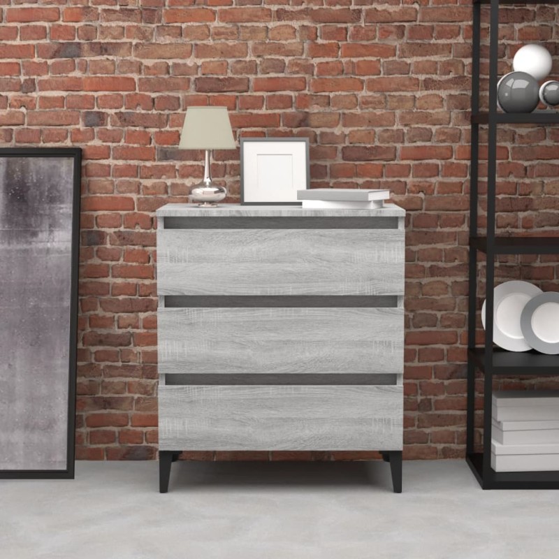 vidaXL Aparador de madera contrachapada gris Sonoma 60x35x69 cm vidaXL Aparador de madera contrachapada gris Sonoma 60x35x69 cm