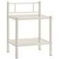 vidaXL Mesita de noche metal vidrio blanco transparente 45x34,5x60,5cm vidaXL Mesita de noche metal vidrio blanco transparente 45x34,5x60,5cm