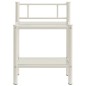 vidaXL Mesita de noche metal vidrio blanco transparente 45x34,5x60,5cm vidaXL Mesita de noche metal vidrio blanco transparente 45x34,5x60,5cm