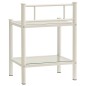 vidaXL Mesita de noche metal vidrio blanco transparente 45x34,5x60,5cm vidaXL Mesita de noche metal vidrio blanco transparente 45x34,5x60,5cm