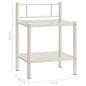 vidaXL Mesita de noche metal vidrio blanco transparente 45x34,5x60,5cm vidaXL Mesita de noche metal vidrio blanco transparente 45x34,5x60,5cm