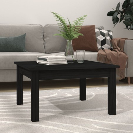 vidaXL Mesa de centro de madera maciza de pino negro 55x55x30 cm