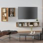 vidaXL Set de muebles de TV 4 pzas madera contrachapada roble ahumado