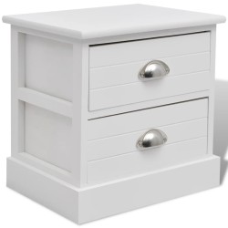 vidaXL Mesita de noche francesa blanco