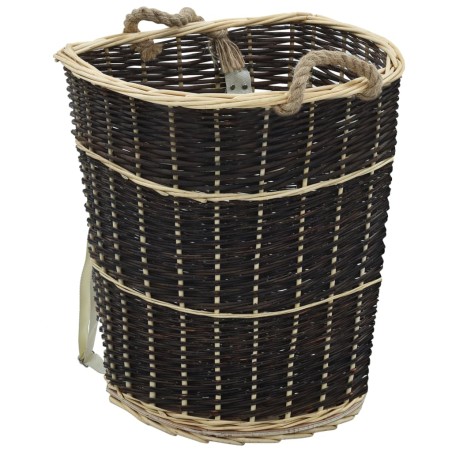 vidaXL Cesto para leña con correas transporte sauce natural 57x51x69cm