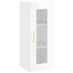 vidaXL Armario de pared blanco brillante 34,5x34x90 cm