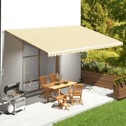 vidaXL Tela de repuesto para toldo amarillo y blanco 6x3,5 m
