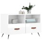 vidaXL Mueble de TV madera contrachapada blanco brillo 80x36x50 cm vidaXL Mueble de TV madera contrachapada blanco brillo 80x36x50 cm