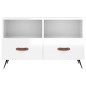 vidaXL Mueble de TV madera contrachapada blanco brillo 80x36x50 cm vidaXL Mueble de TV madera contrachapada blanco brillo 80x36x50 cm