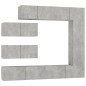 vidaXL Set de muebles de TV 7 pzas madera contrachapada gris hormigón vidaXL Set de muebles de TV 7 pzas madera contrachapada gris hormigón