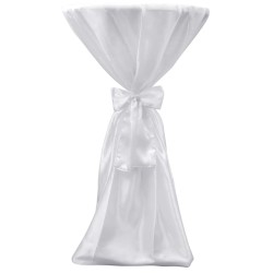 2 manteles blancos de 80 cm con lazo