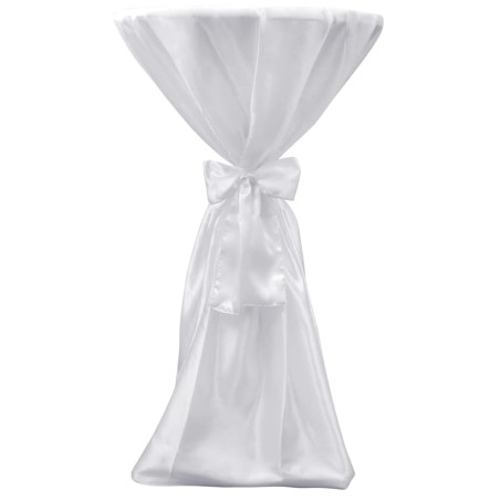 2 manteles blancos de 80 cm con lazo
