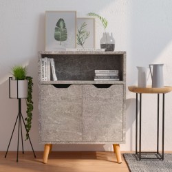 vidaXL Aparador de madera de ingeniería gris hormigón 60x30x72 cm