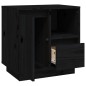 vidaXL Mesita de noche madera maciza de pino negro 50x34x50 cm