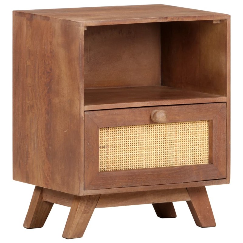 vidaXL Mesita de noche de madera maciza de mango 40x30x50 cm vidaXL Mesita de noche de madera maciza de mango 40x30x50 cm