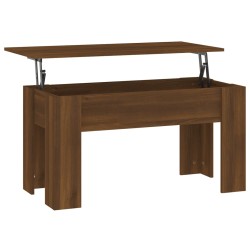 vidaXL Mesa de centro madera contrachapada roble marrón 101x49x52 cm