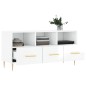 vidaXL Mueble de TV madera contrachapada blanco brillo 102x36x50 cm vidaXL Mueble de TV madera contrachapada blanco brillo 102x36x50 cm